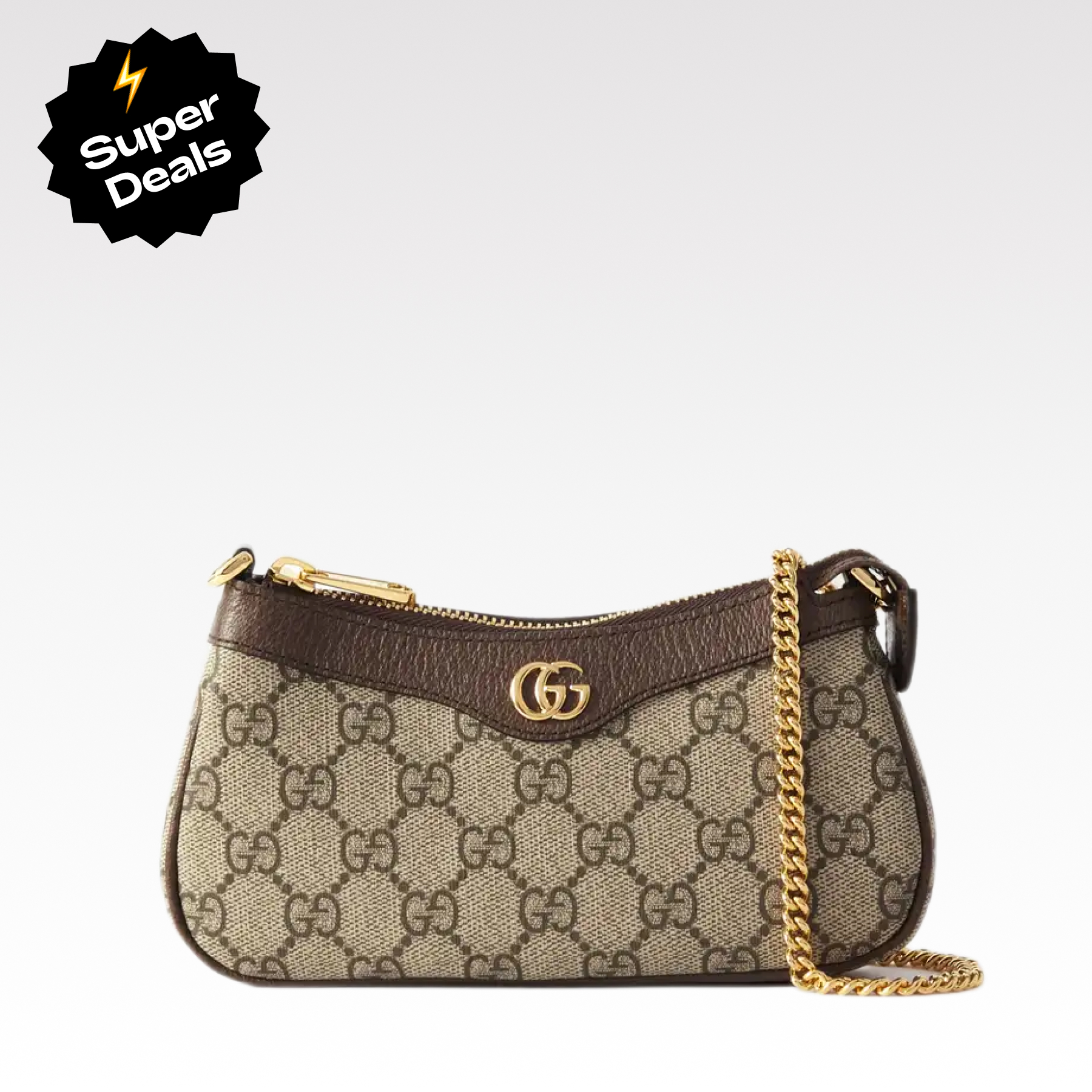 Gucci Ophidia Collection Handbag - Beige And Dark Brown Bag