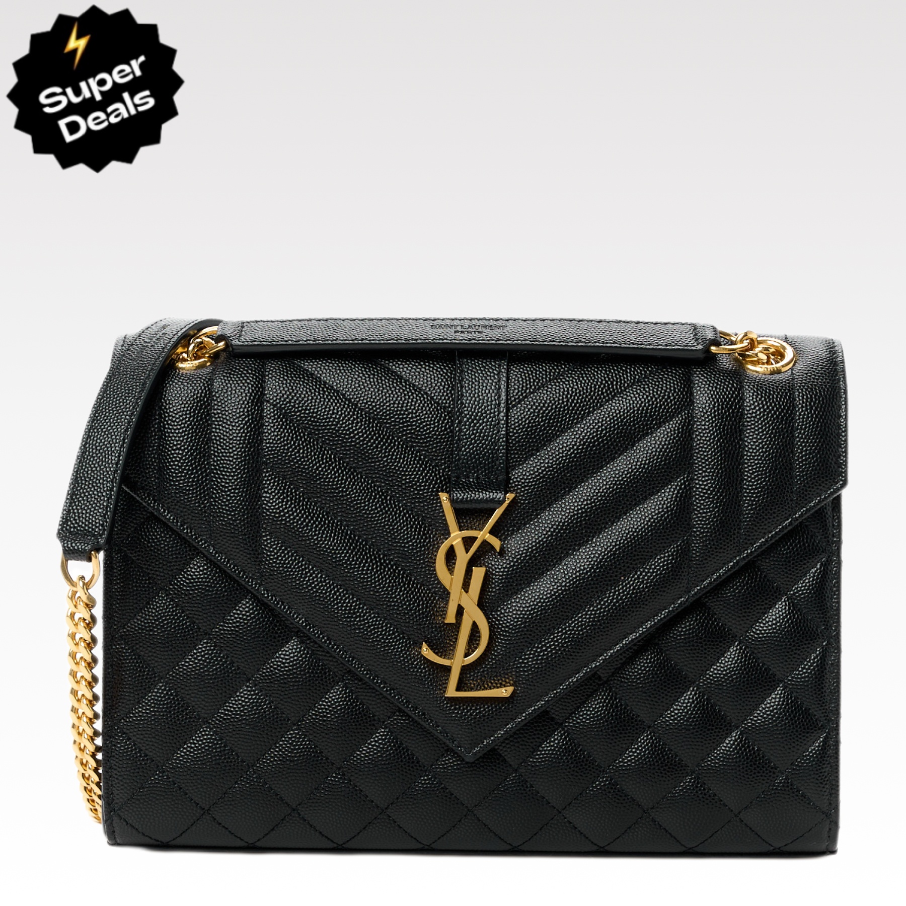 SAINT LAURENT Envelope Medium Bag -Black Bag