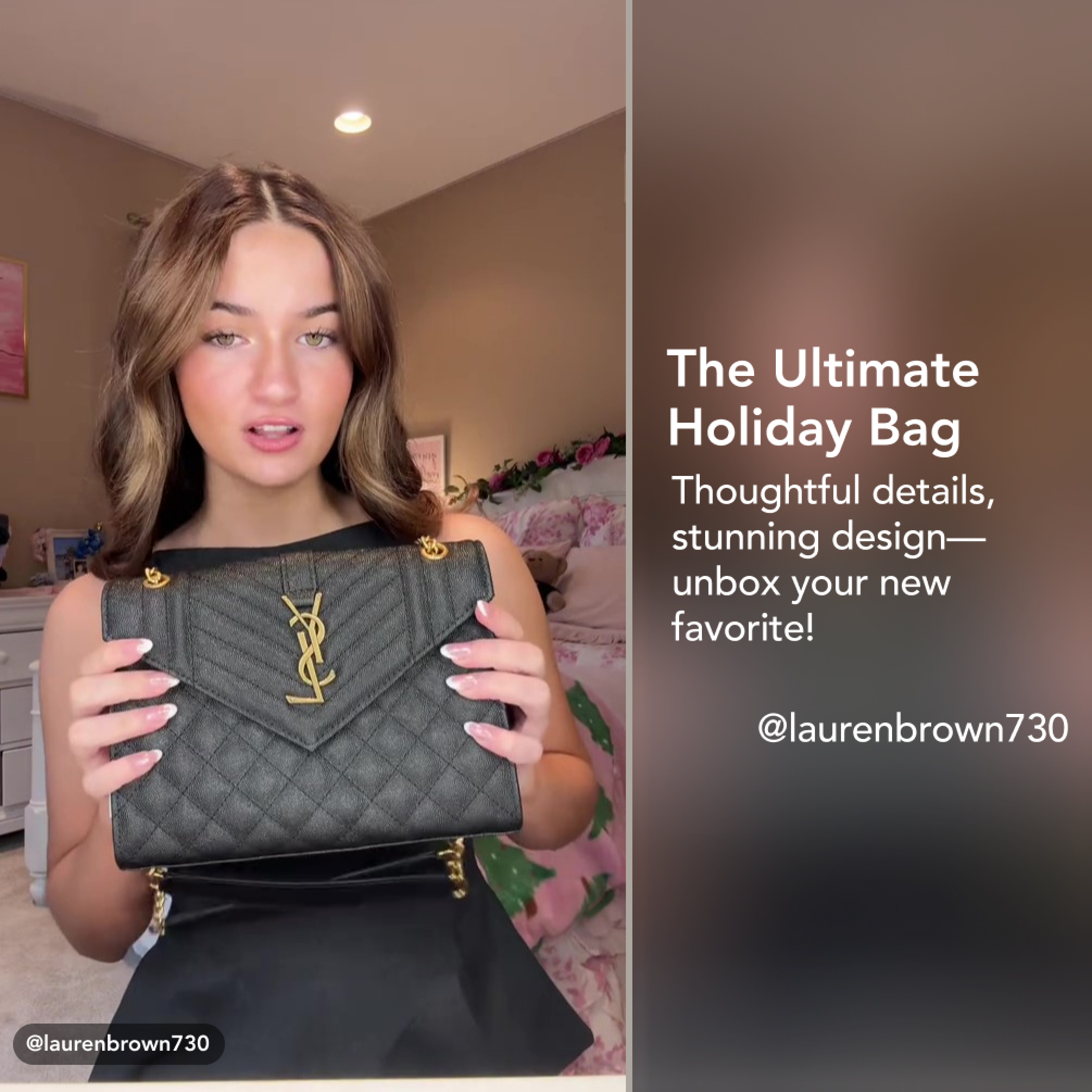 SAINT LAURENT Envelope Medium Bag -Black Bag