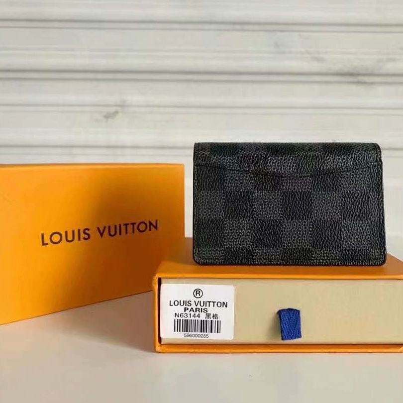 Louis Vuitton Pocket Organizer Black Wallet