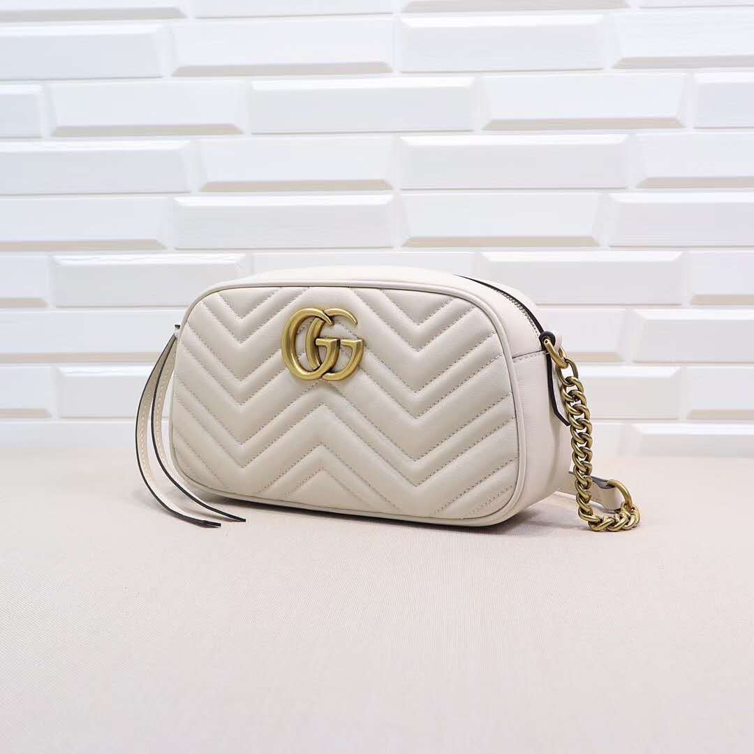 GUCCI Calfskin Matelasse GG Marmont Chain Shoulder Bag