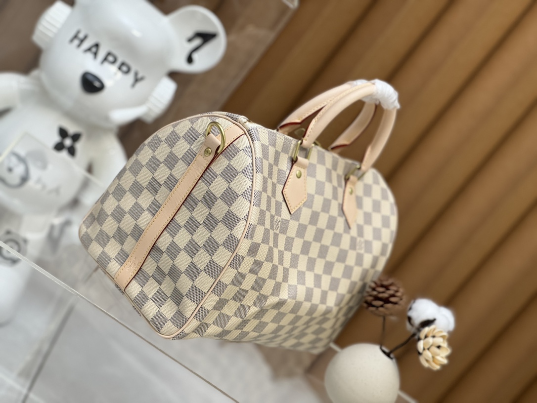 Louis Vuitton Speedy Bandoulière 30 Damier Azur Canvas Women Handbag - Bag