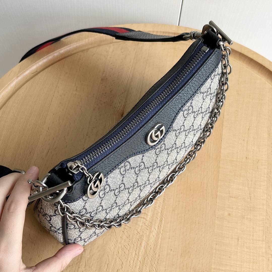Gucci Ophidia Collection Mini Handbag - Beige And Black Bag