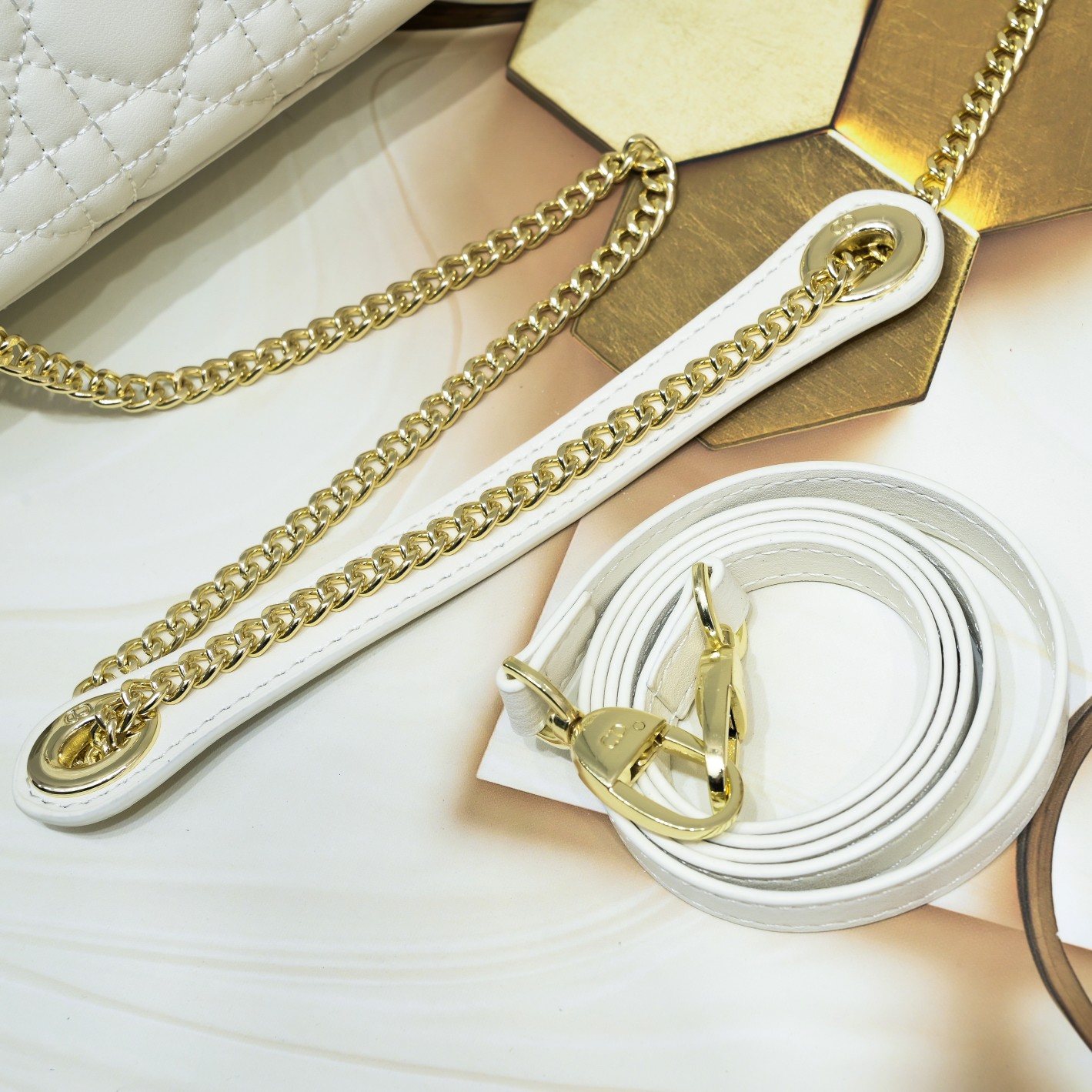 Dior Mini Lady Dior Bag White Cannage Calfskin - Bag