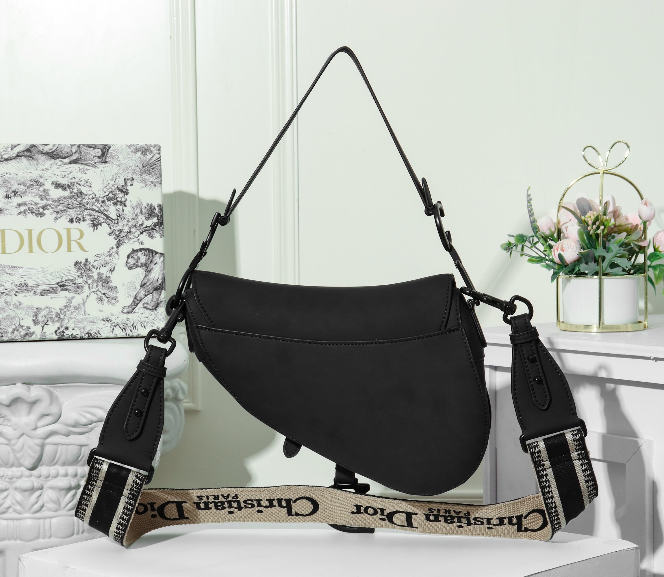 Dior Saddle Black Ultramatte Calfskin Bag