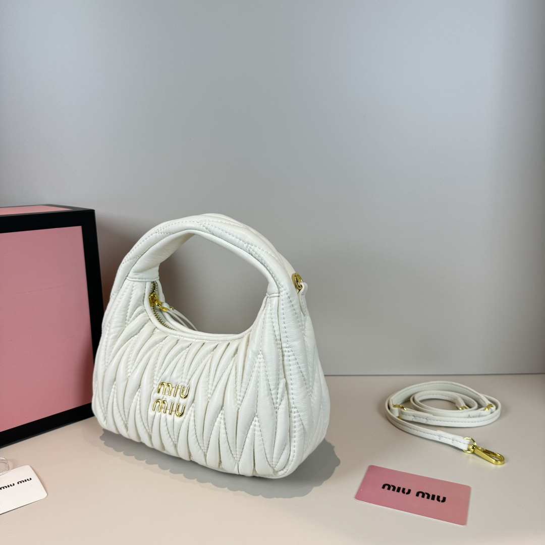 Miu Miu Wander matelassé nappa leather hobo bag handbag - Bag