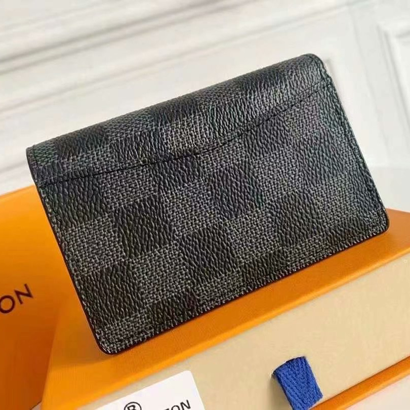 Louis Vuitton Pocket Organizer Black Wallet
