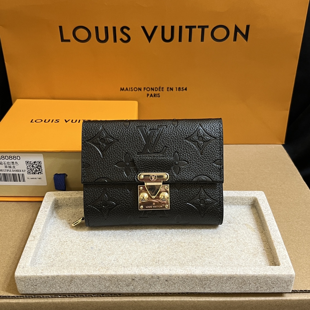 Louis Vuitton LV Métis Monogram Empreinte Wallet-Black Wallet