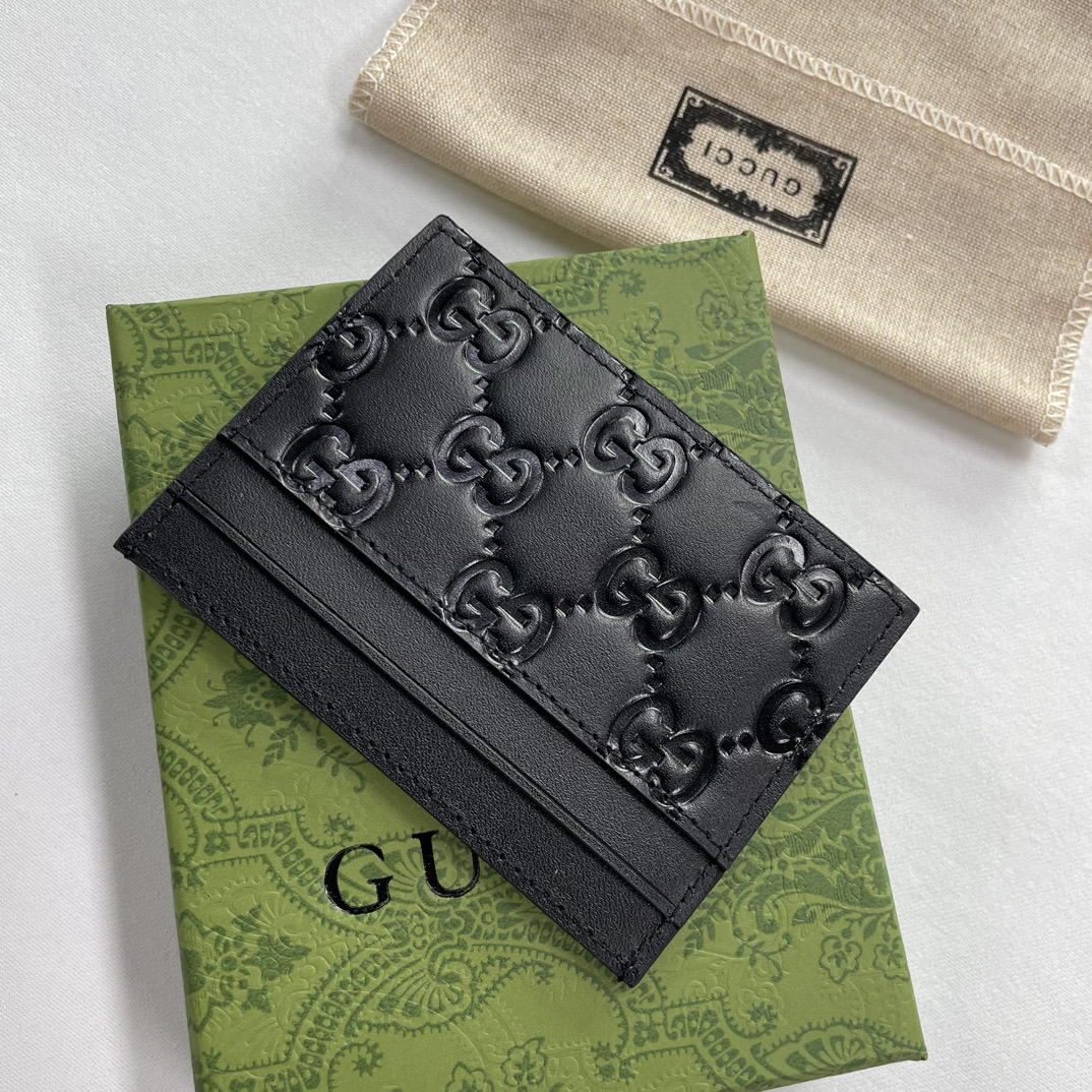 Gucci GG rubber-effect card case black-wallet