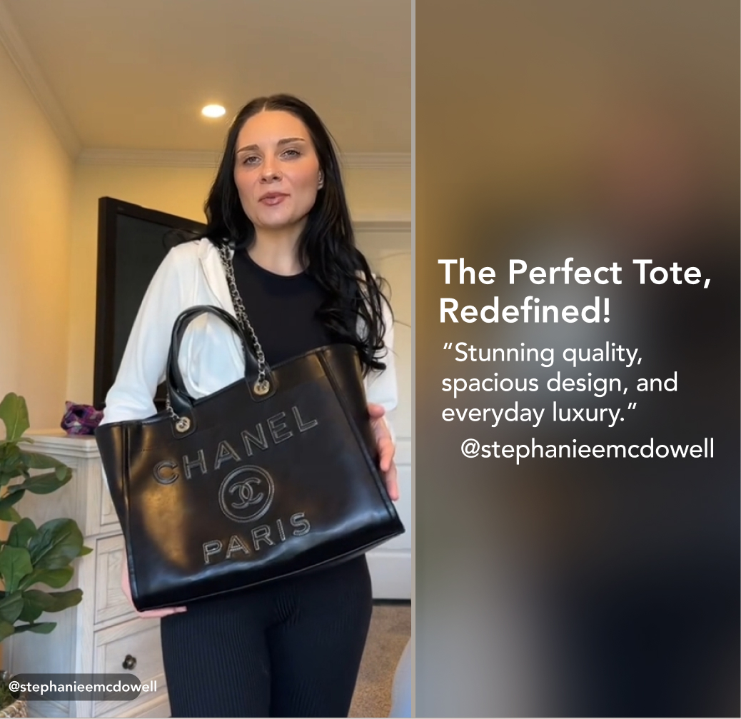 Chanel Shopping Tote Bag Mixed Fibres, Calfskin & Silver-Tone Metal-Black - Bag