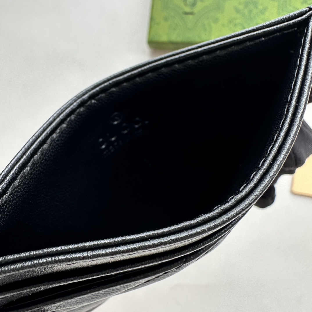 Gucci GG Marmont card case black leather-wallet
