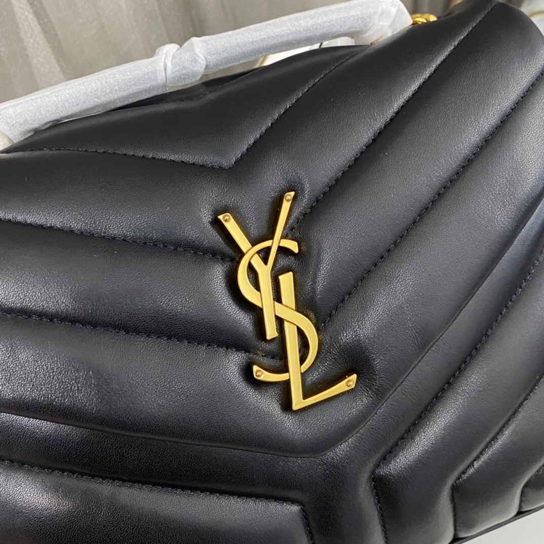 SAINT LAURENT Loulou Small Quilted Leather Shoulder Bag Black - Bag