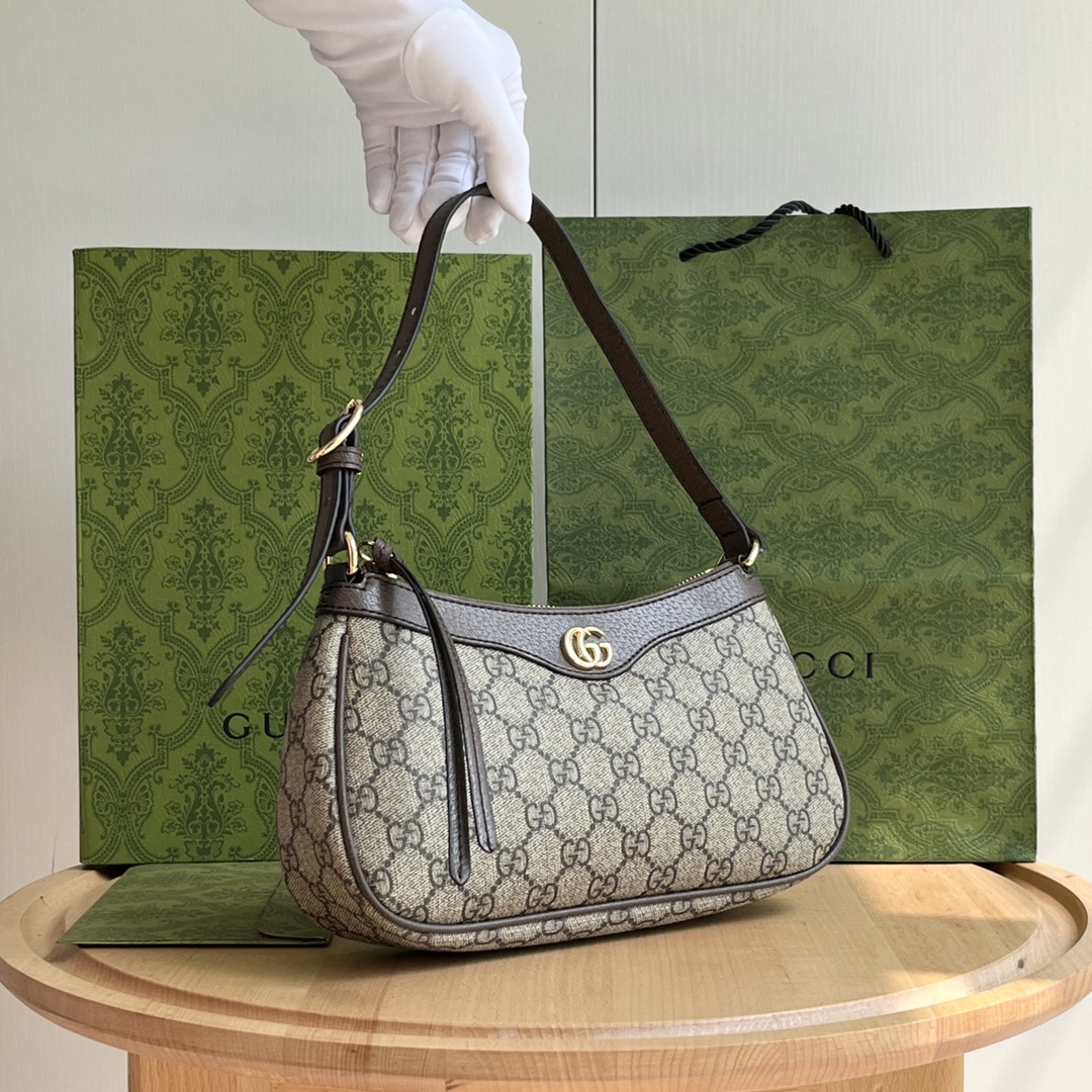 Gucci Ophidia Collection Handbag - Beige And Dark Brown Bag