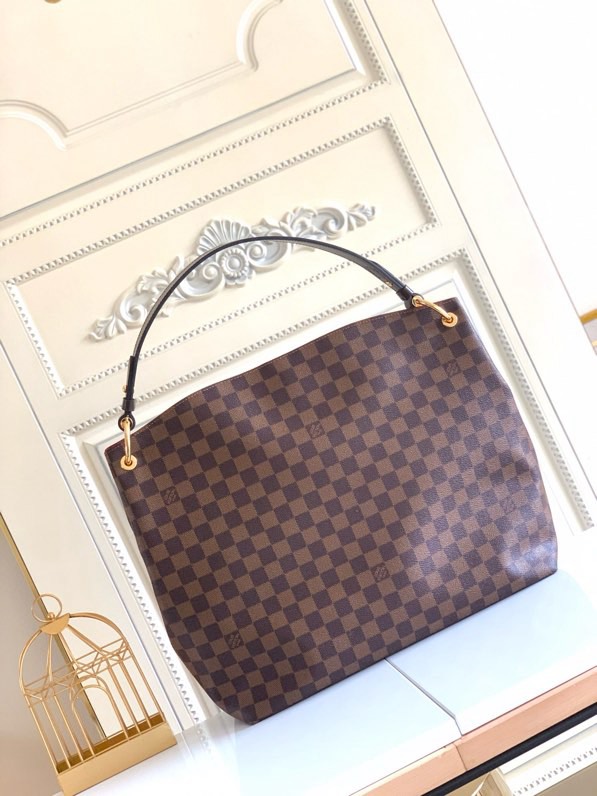 Louis Vuitton Graceful MM Damier Ebene Canvas Shoulder Bag-Ebene Bag