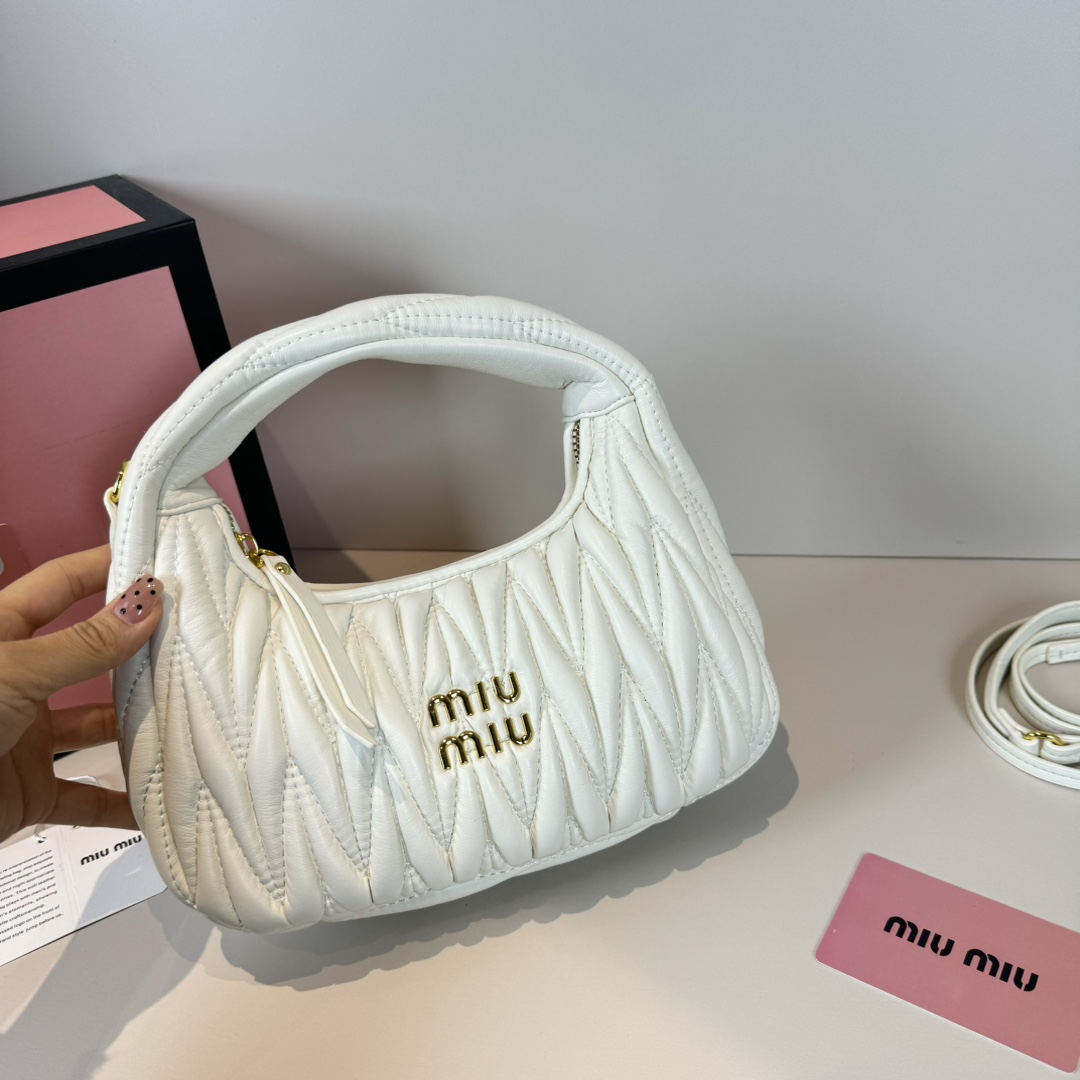 Miu Miu Wander matelassé nappa leather hobo bag handbag - Bag