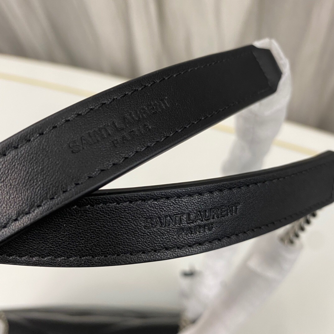 SAINT LAURENT Loulou Small Quilted Leather Shoulder Bag Black - Bag