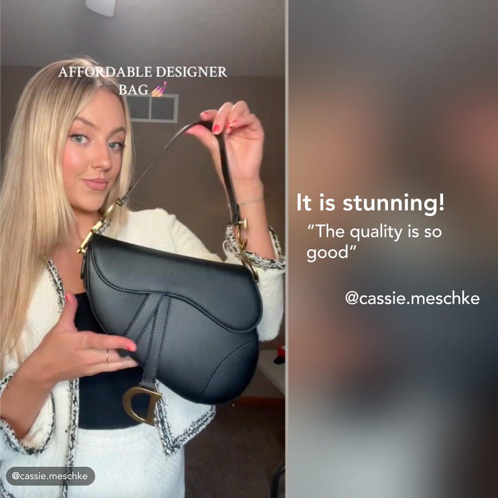 Dior Womens Bags Shoulder Bags SADDLE BAG Black Grained Calfskin - Bag