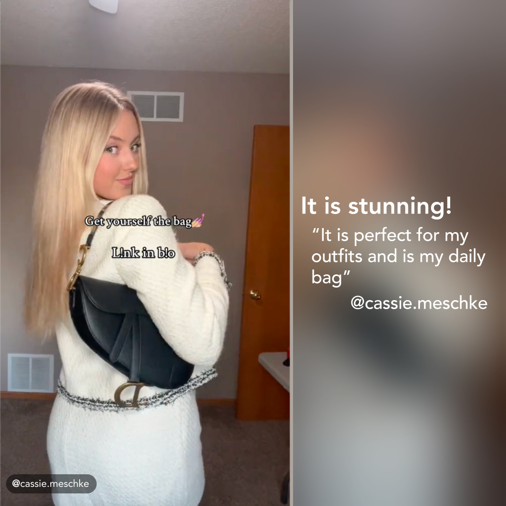 Dior Womens Bags Shoulder Bags SADDLE BAG Black Grained Calfskin - Bag