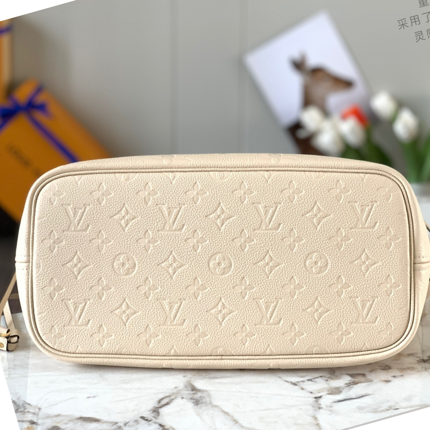 Louis Vuitton Neverfull Full Leather Embossed Medium Handbag