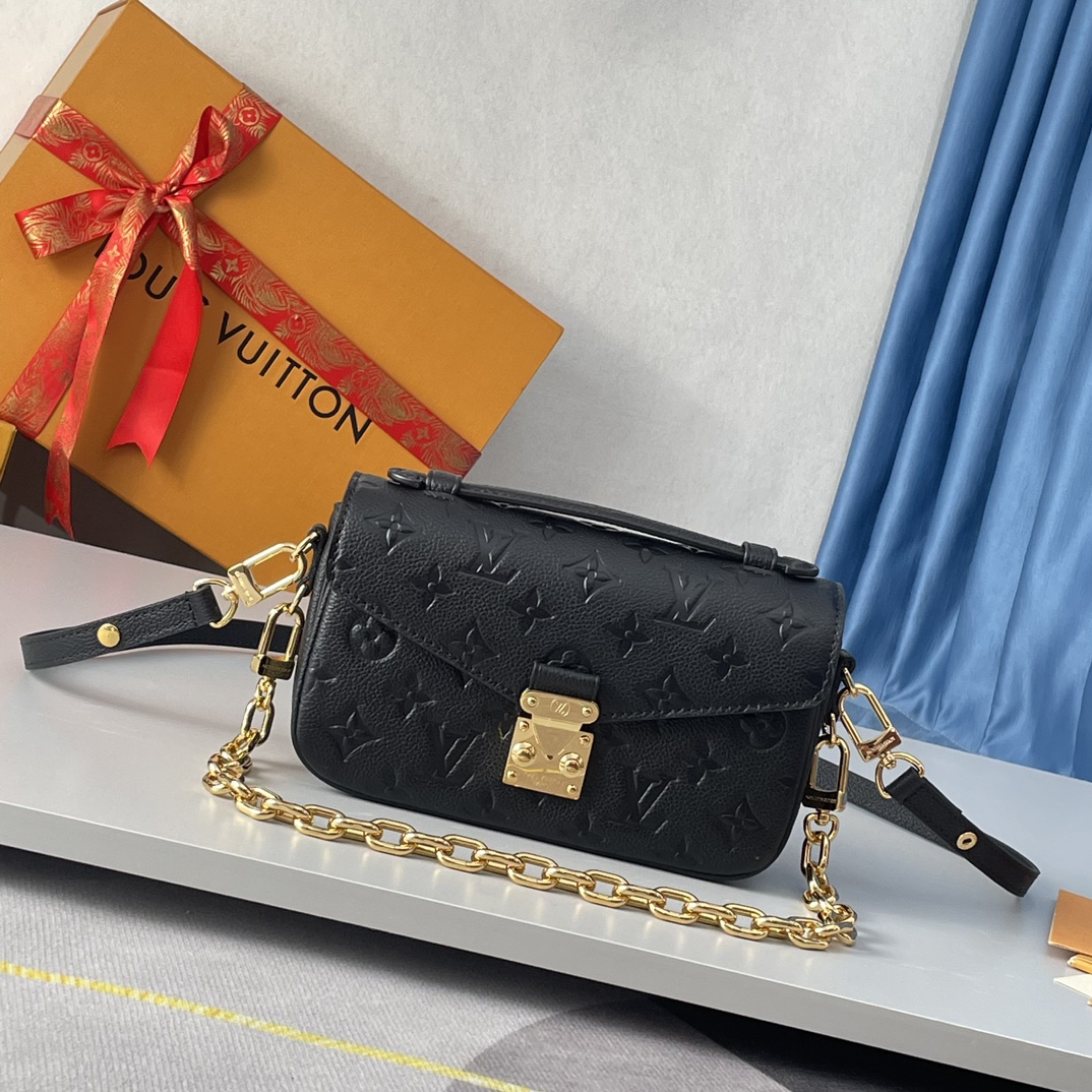 Louis Vuitton Empreinte Monogram Leather Black Pochette Métis East West - Bag