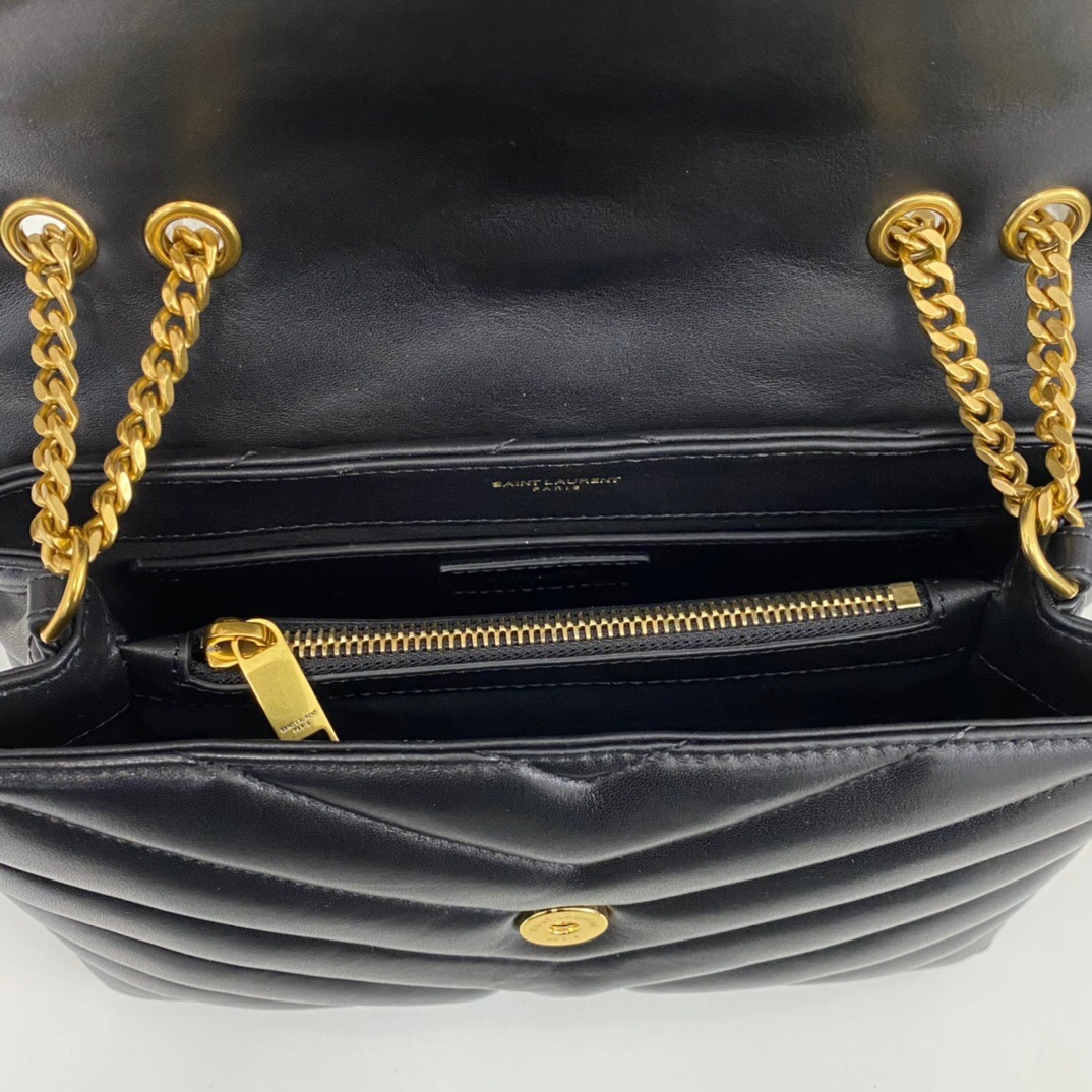 SAINT LAURENT Loulou Small Quilted Leather Shoulder Bag Black - Bag