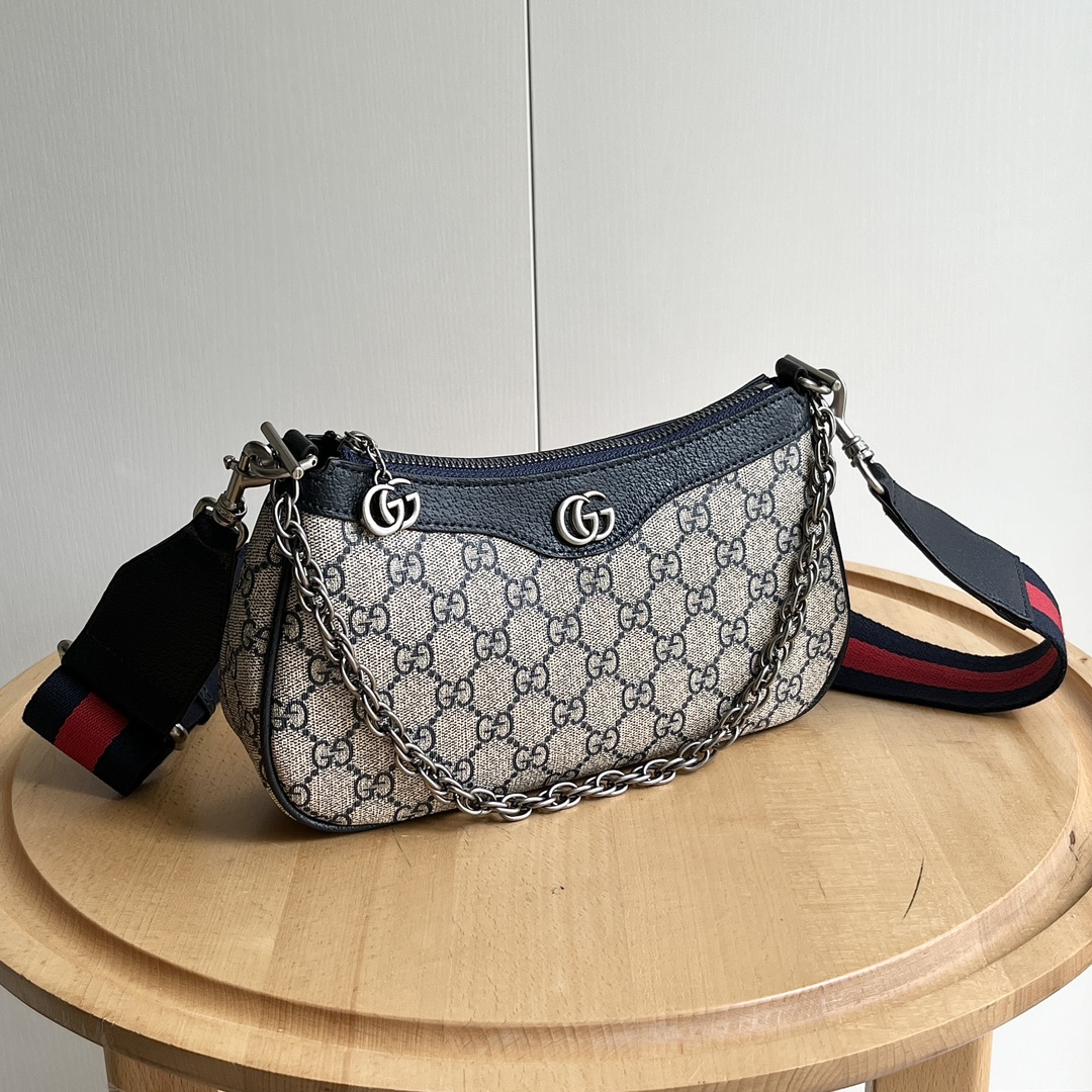 Gucci Ophidia Collection Mini Handbag - Beige And Black Bag