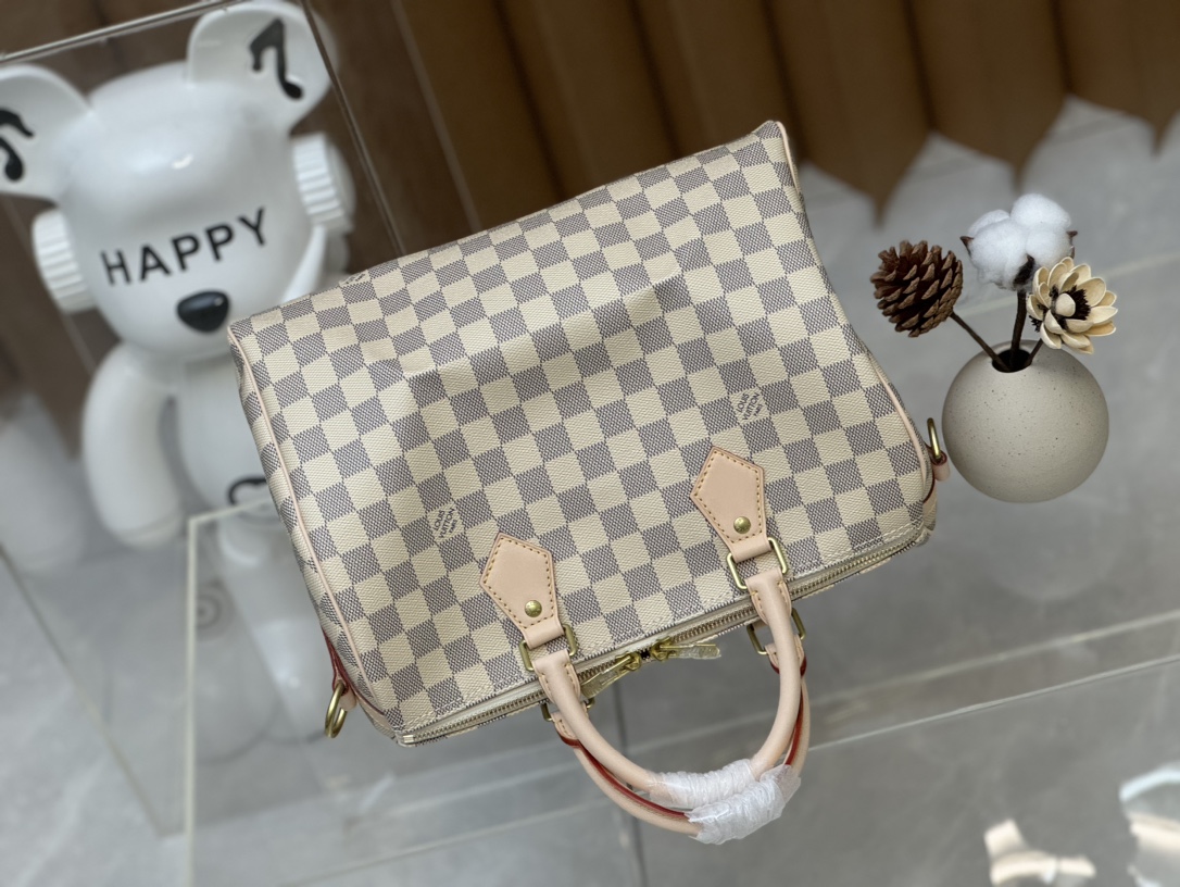 Louis Vuitton Speedy Bandoulière 30 Damier Azur Canvas Women Handbag - Bag