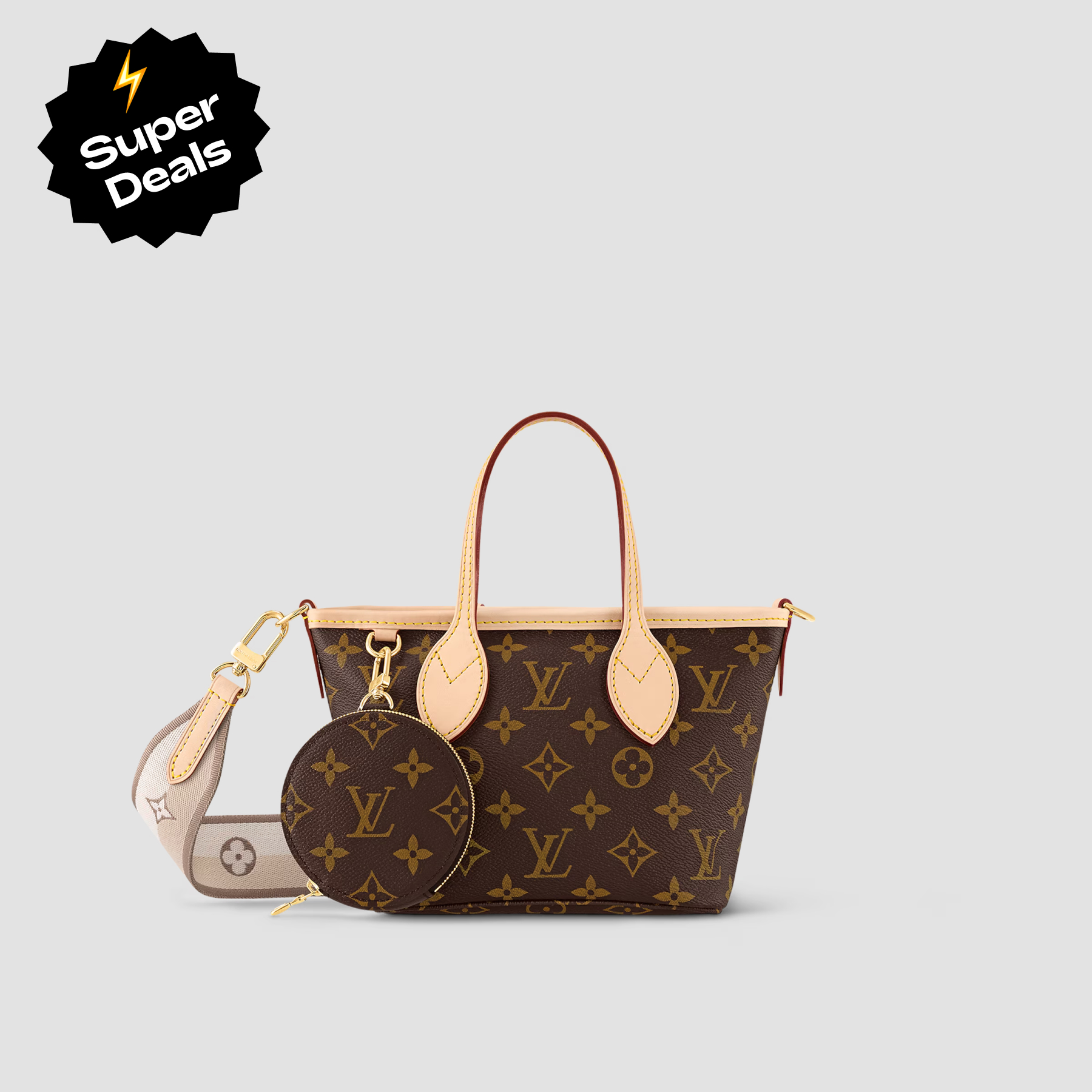 LOUIS VUITTON LV Monogram Canvas Neverfull BB Beige - Bag