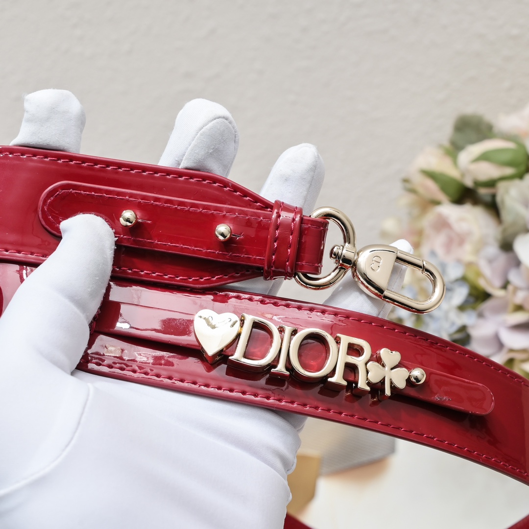 Dior Small Lady Dior Bag Red Cannage Calfskin Golden Hardware - Bag