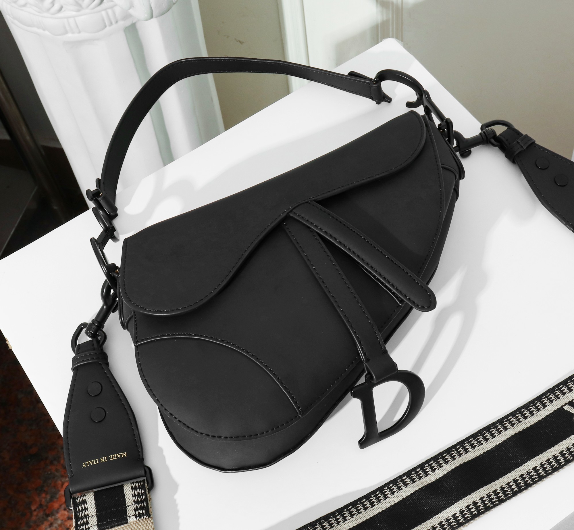 Dior Saddle Black Ultramatte Calfskin Bag