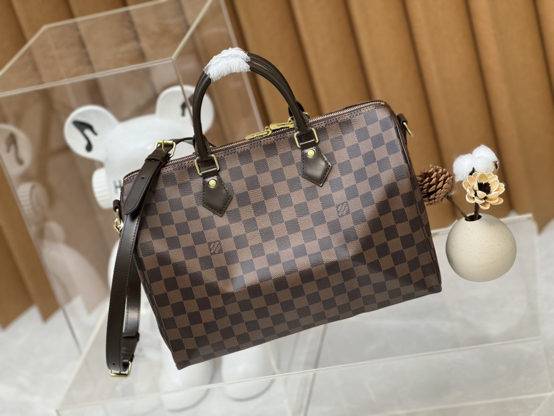 Louis Vuitton Speedy Bandoulière 35 Damier Ebene Women Handbag - Bag