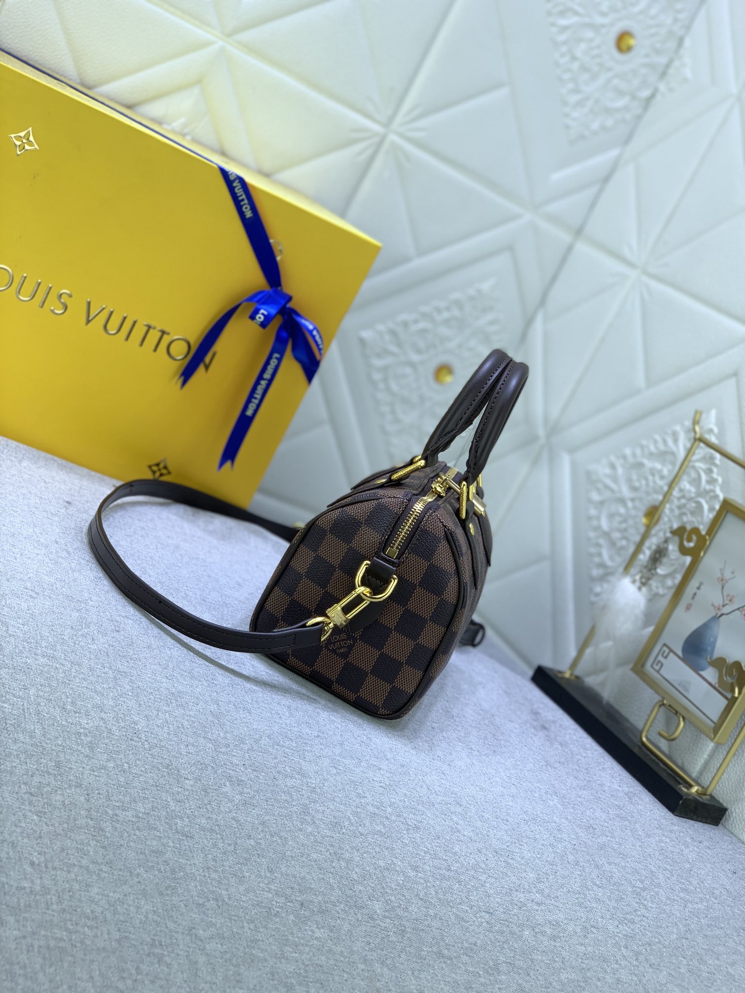 Louis Vuitton Speedy Bandoulière 20 Damier Ebene Women Handbag - Bag