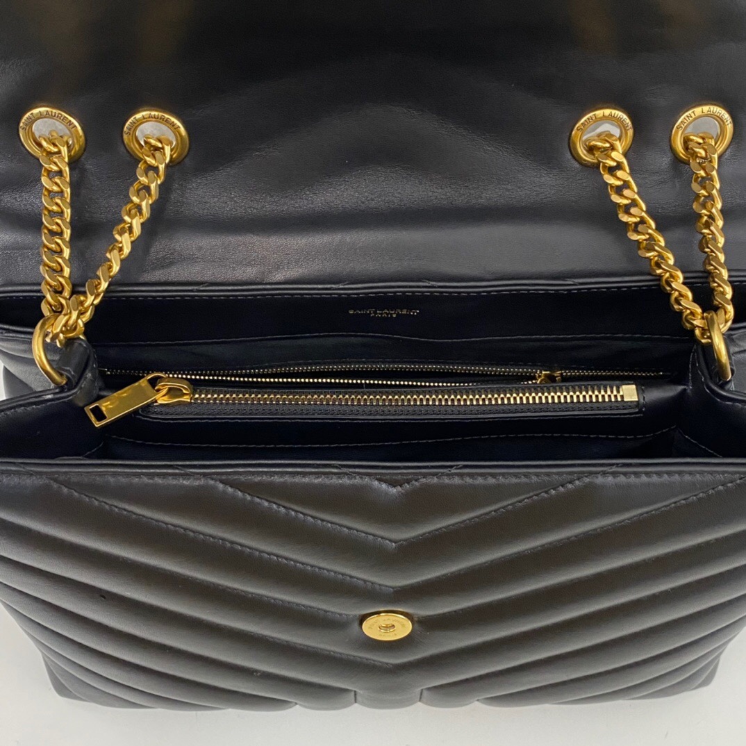 SAINT LAURENT Loulou medium quilted leather shoulder bag black - Bag