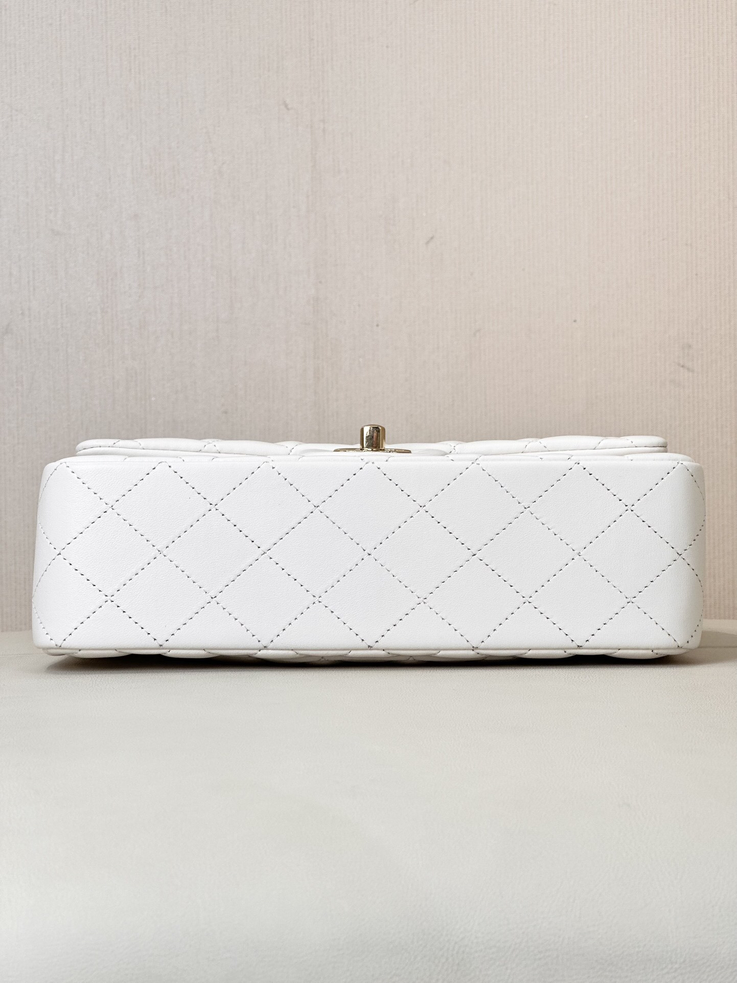 Chanel Classic Double Flag Bag White Leather Shoulder Bag