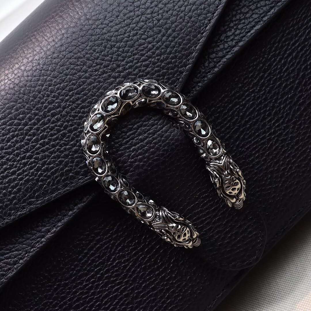 Gucci DIONYSUS Black Leather Small Shoulder Bag