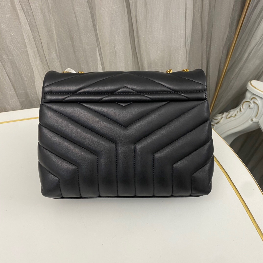 SAINT LAURENT Loulou Small Quilted Leather Shoulder Bag Black - Bag