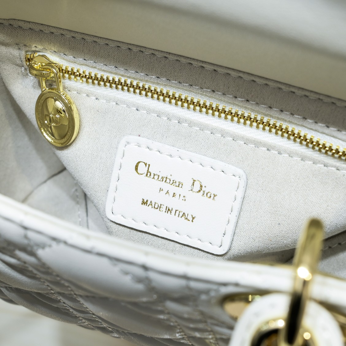 Dior Mini Lady Dior Bag White Cannage Calfskin - Bag