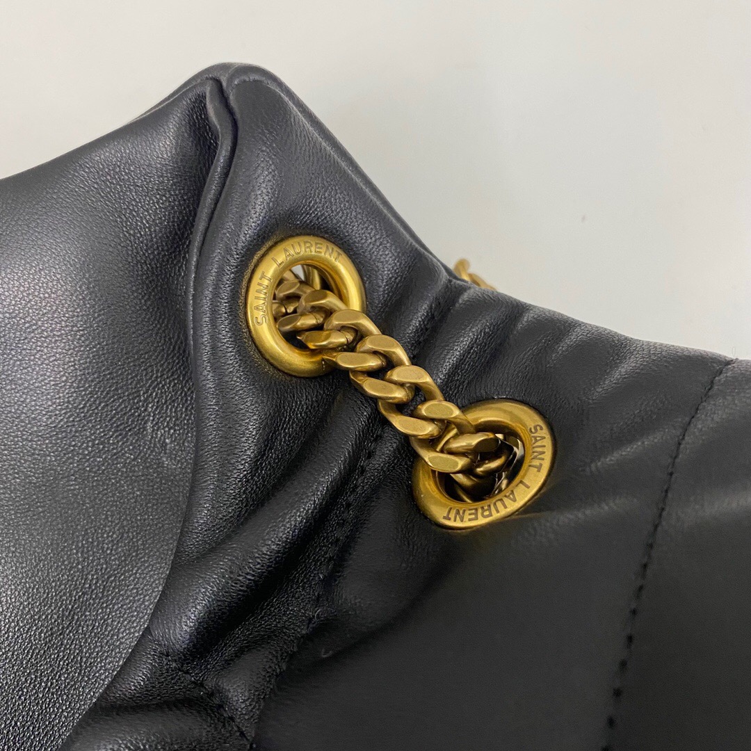 SAINT LAURENT Loulou Puffer Small Quilted Leather Shoulder Bag Black - Bag