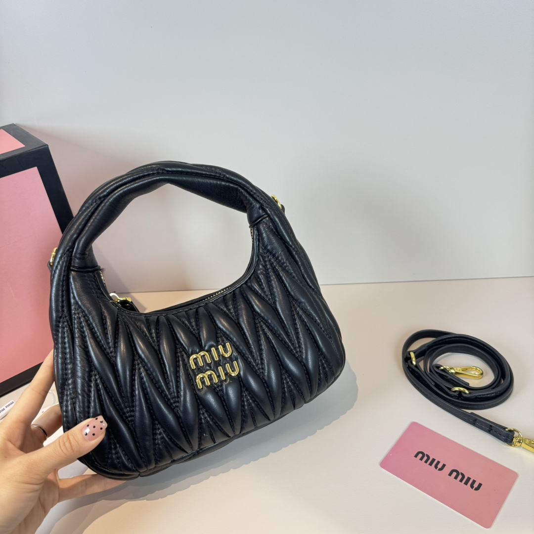 Miu Miu Wander matelassé nappa leather hobo bag handbag - Bag