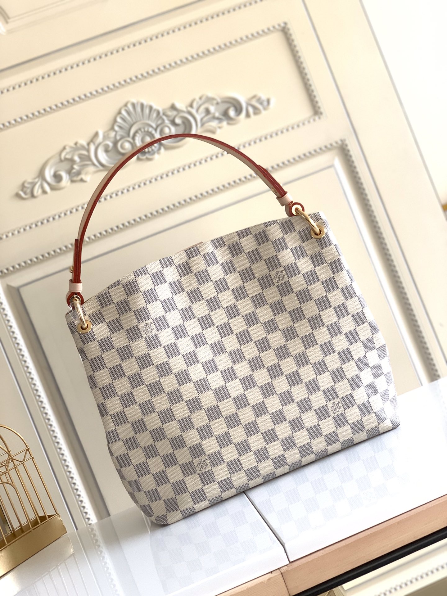 Louis Vuitton Graceful PM Damier Azur Canvas Shoulder Bag