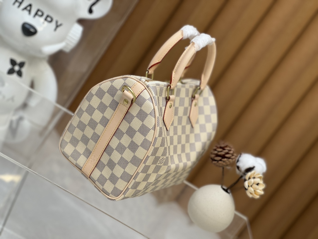 Louis Vuitton Speedy Bandoulière 25 Damier Azur Canvas Women Handbag - Bag