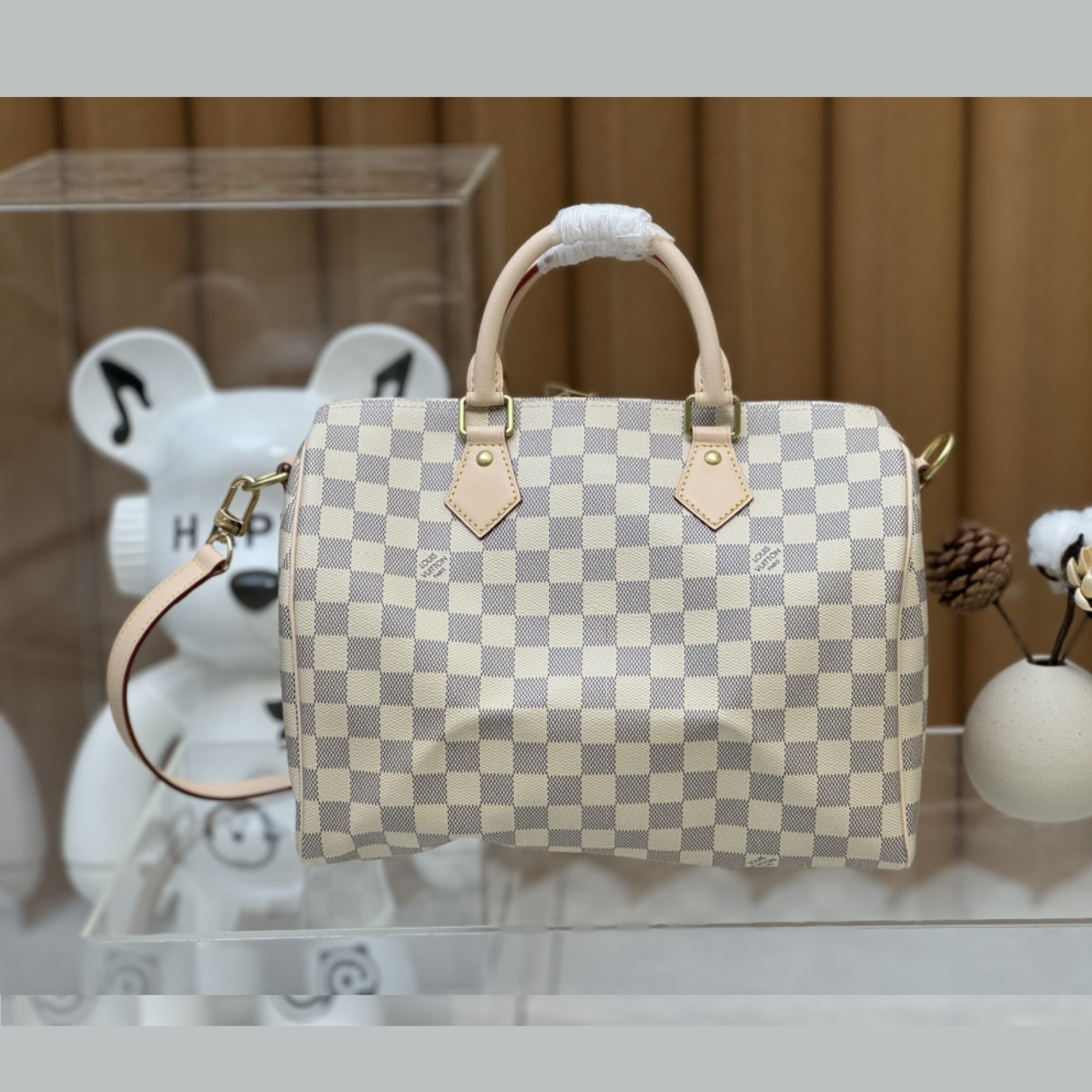 Louis Vuitton Speedy Bandoulière 30 Damier Azur Canvas Women Handbag - Bag