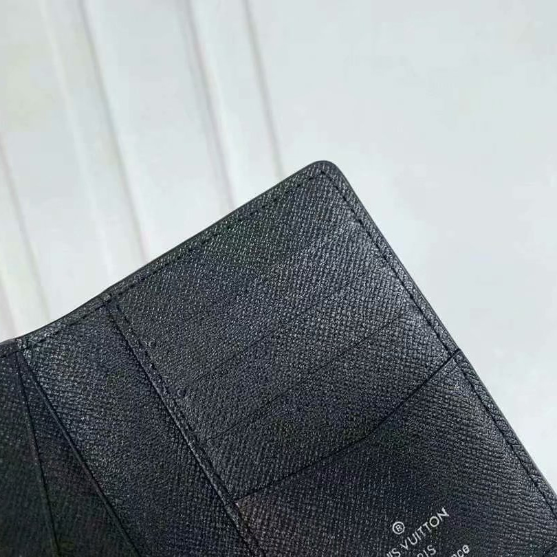 Louis Vuitton Pocket Organizer Black Wallet