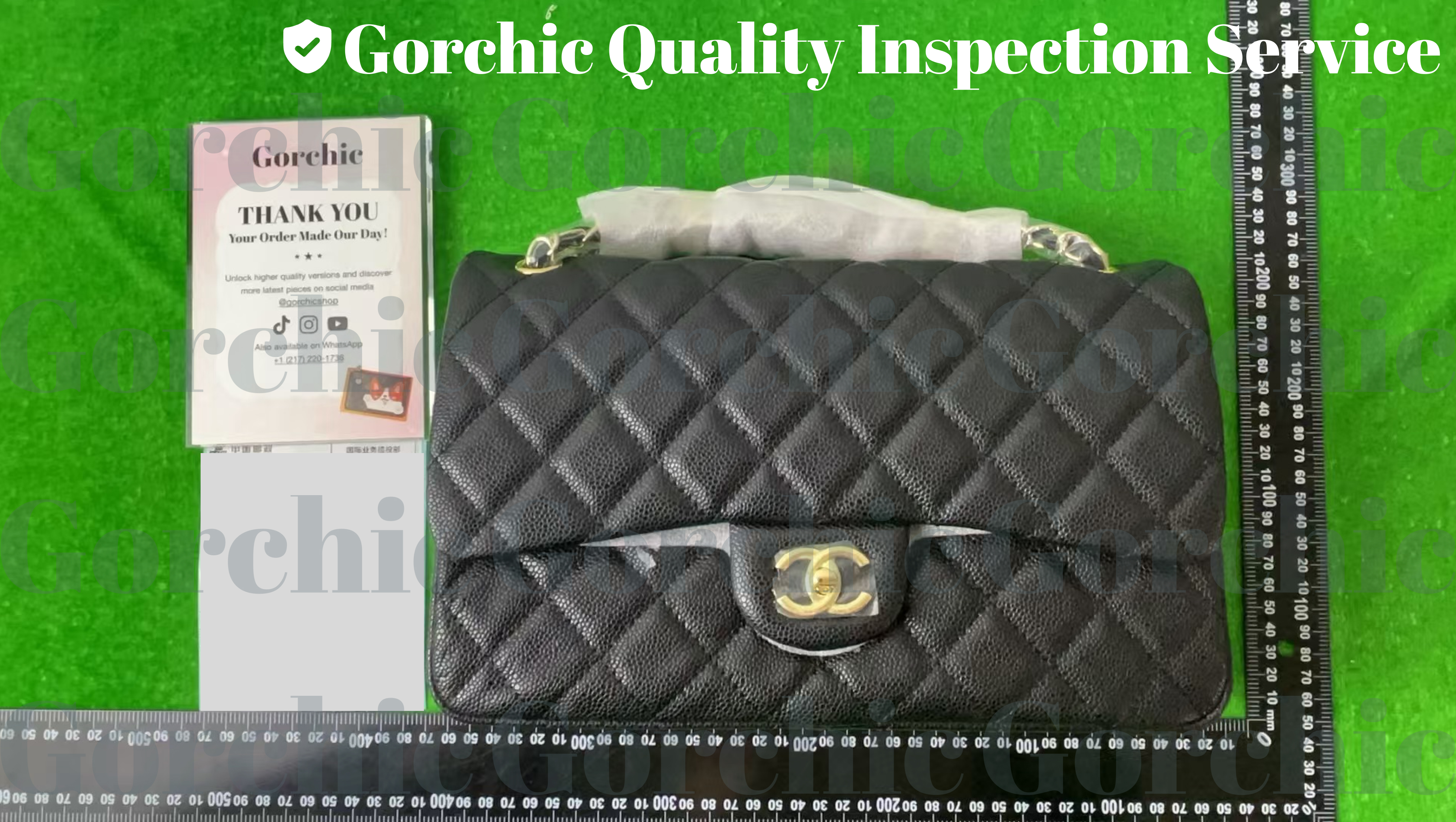 Chanel Classic Flag Bag Medium Classic Double Flap Bag Black Caviar Gold Hardware - Bag