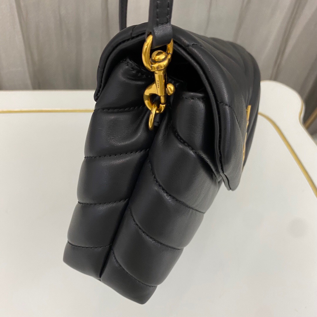 SAINT LAURENT Loulou Toy quilted leather shoulder bag black - Bag