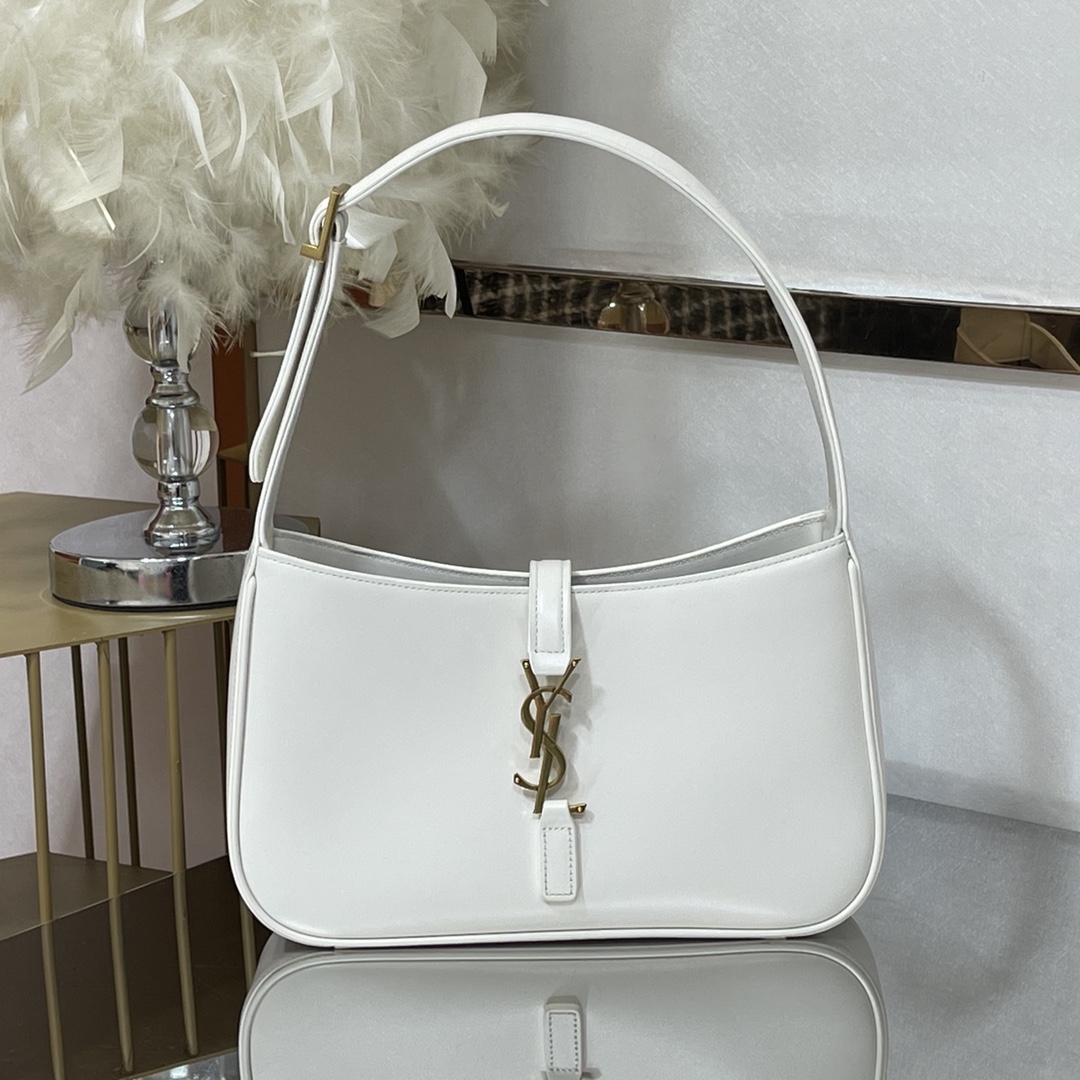 SAINT LAURENT YSL Croc-Embossed Le 5 à 7 Hobo Bag