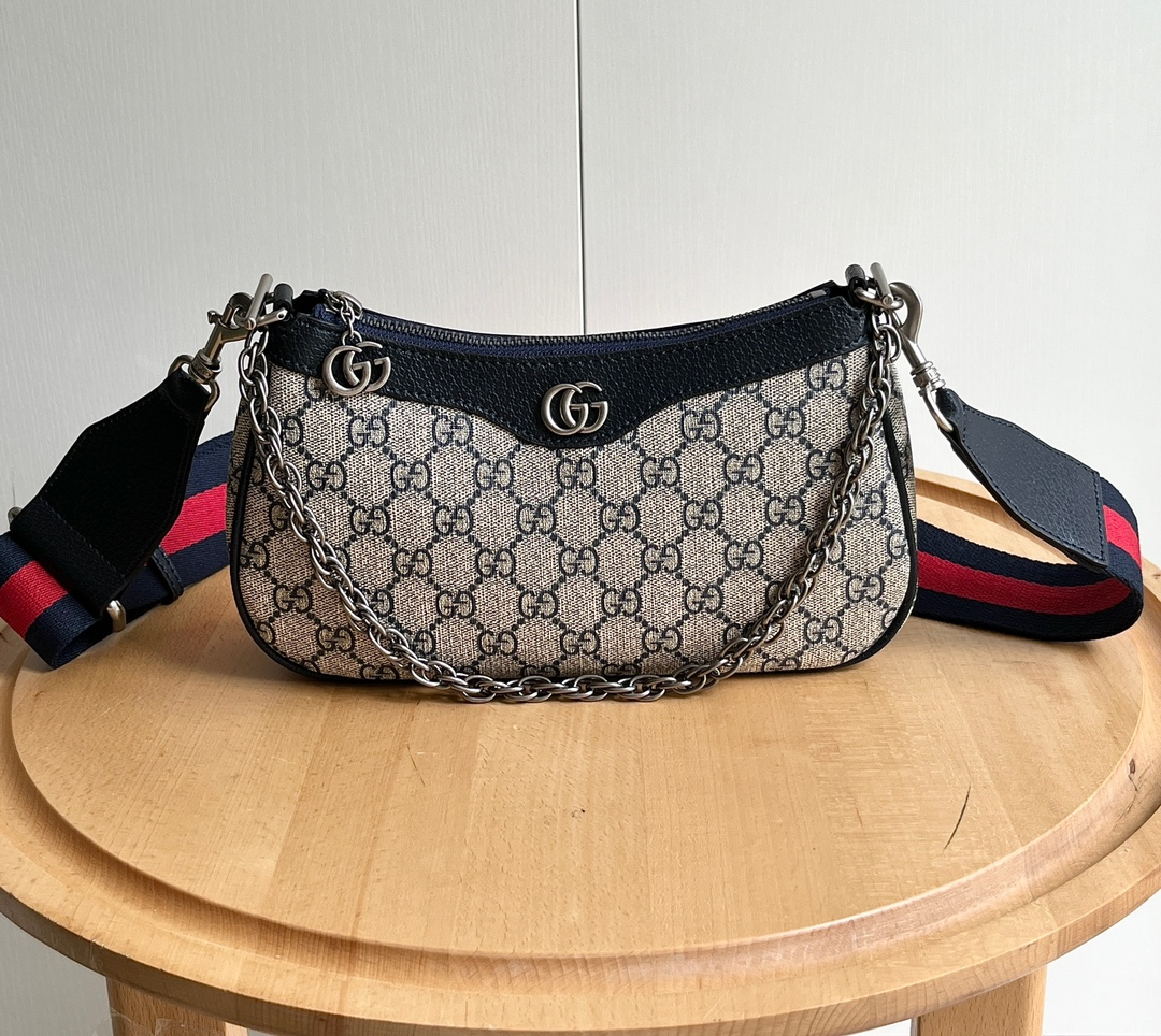 Gucci Ophidia Collection Mini Handbag - Beige And Black Bag