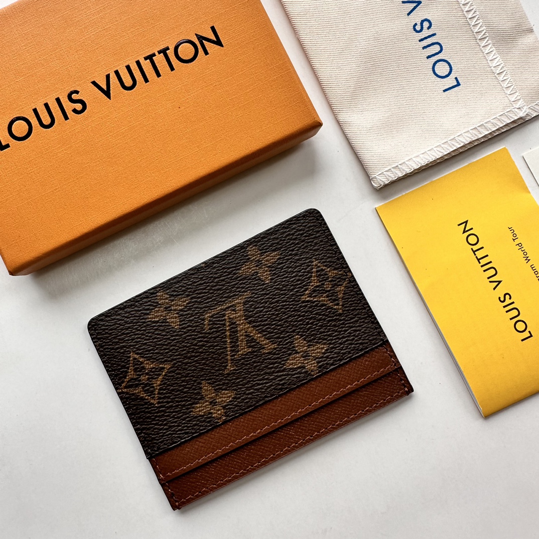 Louis Vuitton Double Card Holder Brown Monogram Wallet ﻿