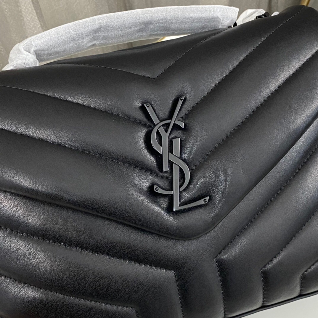 SAINT LAURENT Loulou Small Quilted Leather Shoulder Bag Black - Bag