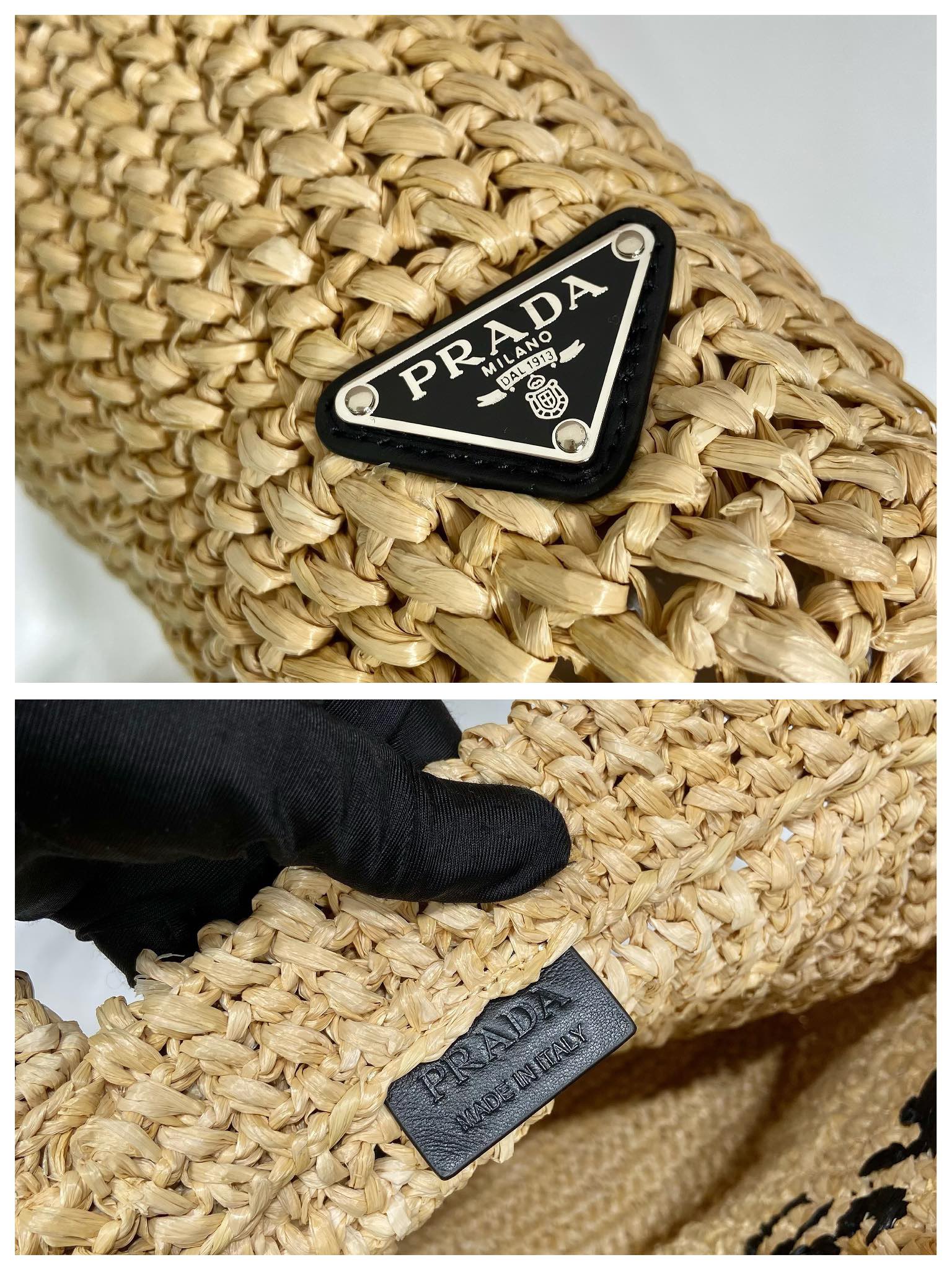 Prada Crochet tote bag Raffia Small bag
